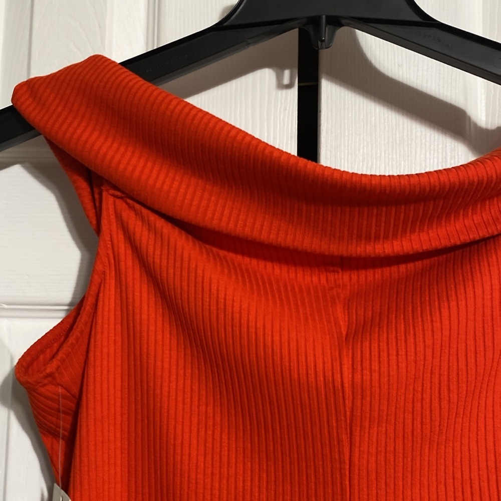 A New Day orange ribbed knit stretch top shirt blouse size XL - Picture 5 of 10